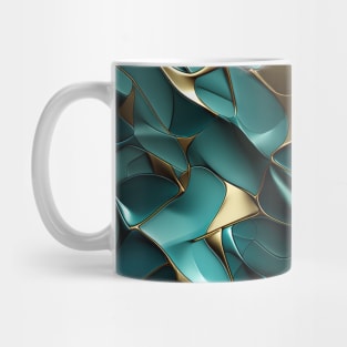 Funky Facade: Trompe-l’oeil Green Turquoise and Gold Mug